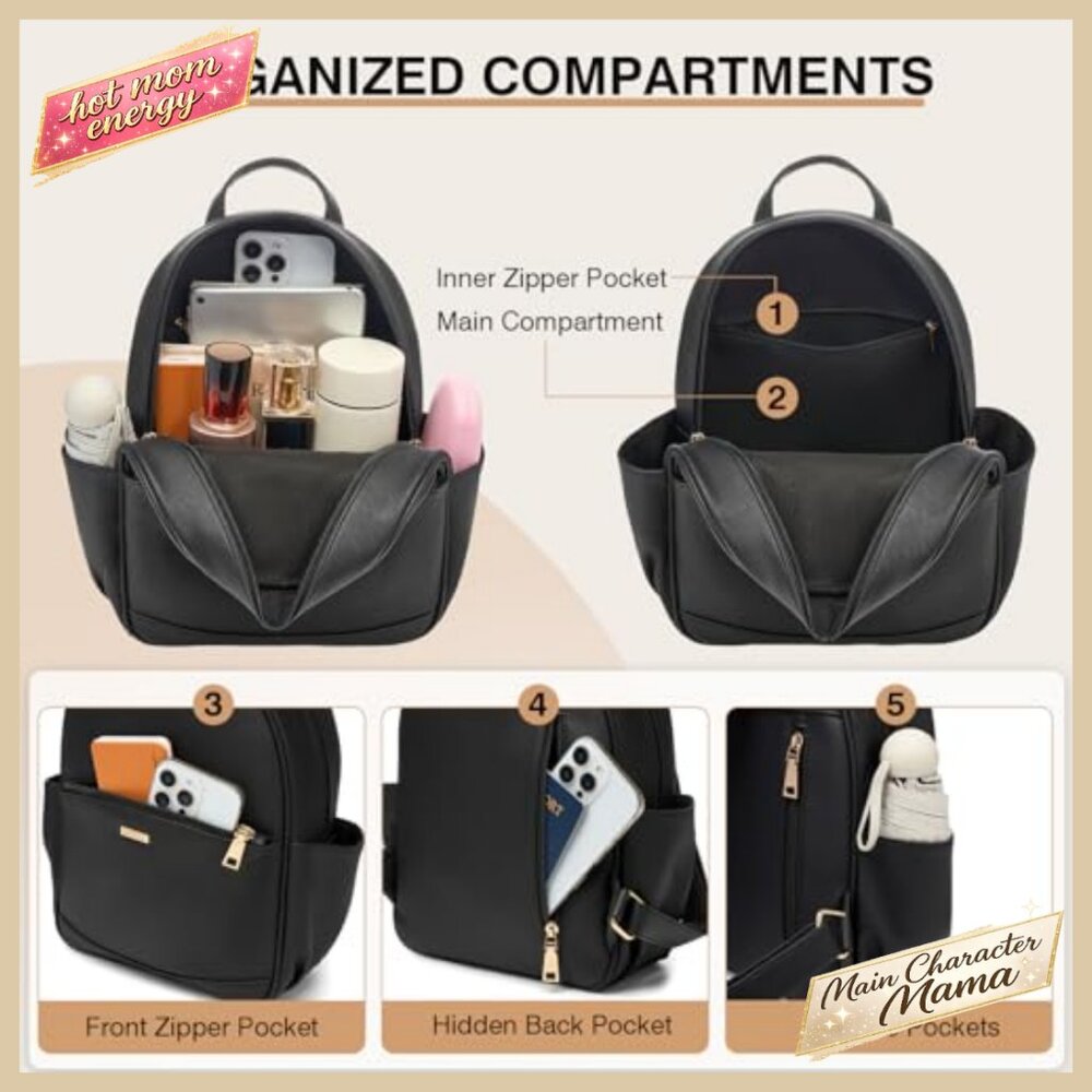 Leather Mini Backpack Classic Elegant Travel Coll… - image 4